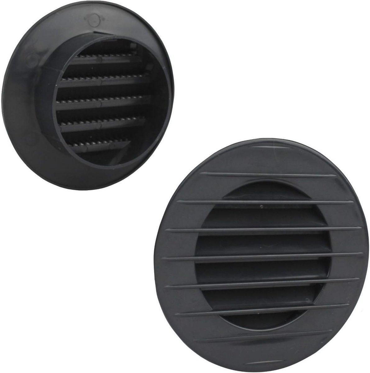 Ventilatierooster 120 mm met Insectenwering en Flens – Antraciet, Baksteenrooster voor Binnen en Buiten