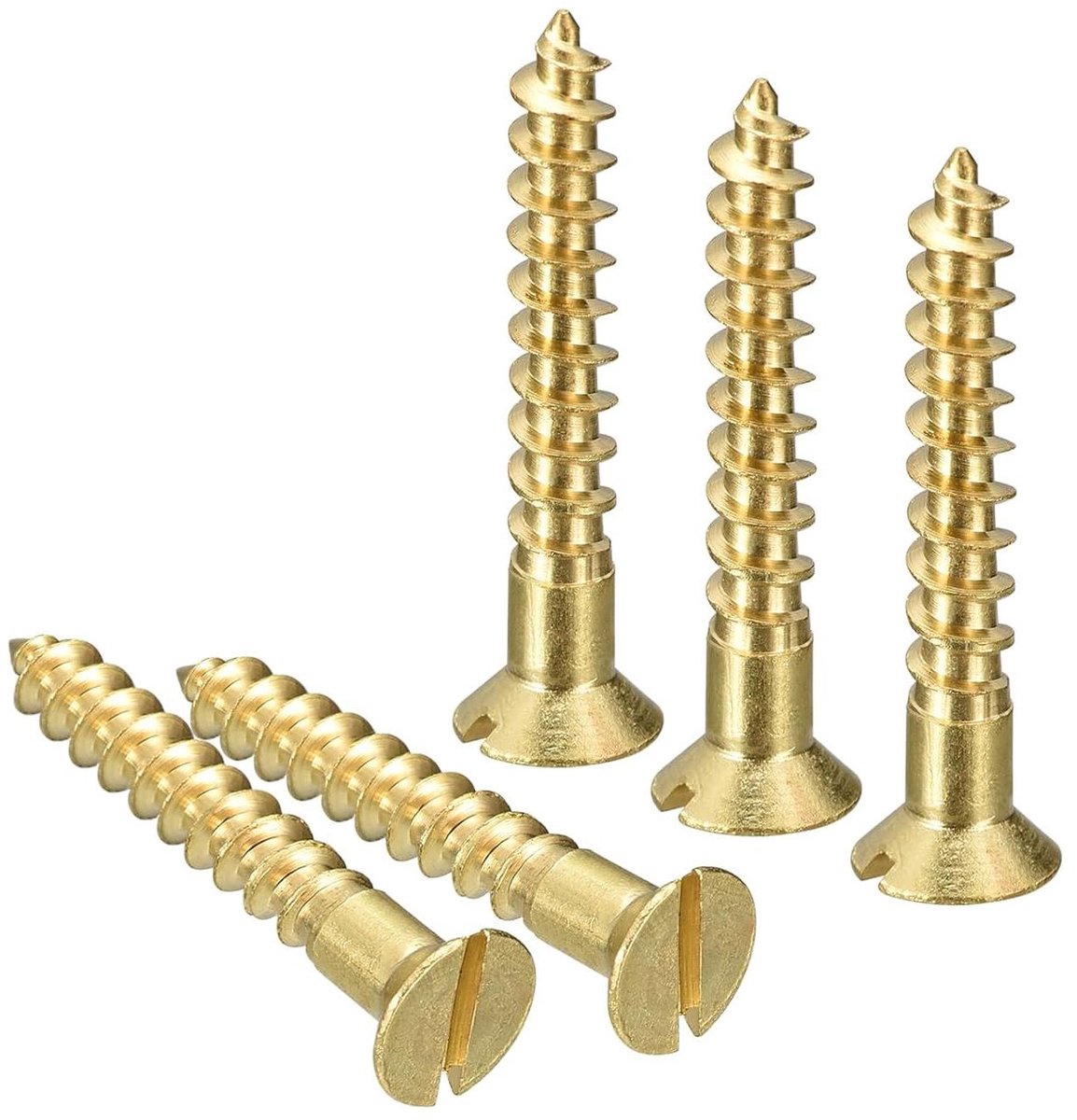 Houtschroeven - zelftappend - verzinkt - 20 stuks - M4,5 x 30 mm - houtbewerking - meubels - messing - sleufaandrijving - geschikt voor diverse toepassingen