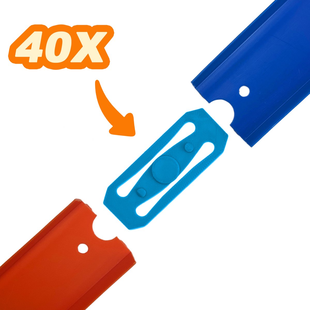 SnapTrack - 40x Vervangende Racebaan Koppelstukjes / Connectors – Compatibel met Hot Wheels Track Builder Banen – Vervangonderdelen voor Speel & Racebanen
