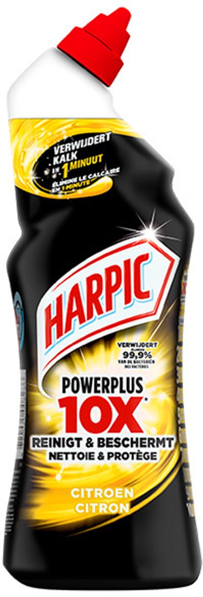 Harpic Power Plus Toiletreiniger Gel Citrus 750 ml | Sterke WC-reiniger met Intense Citroengeur | Verwijdert Kalk, Vlekken & Bacteriën