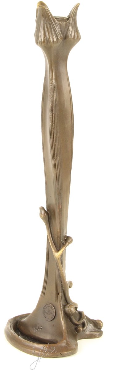 Kandelaar - art nouveau - brons - 29,6 cm hoog