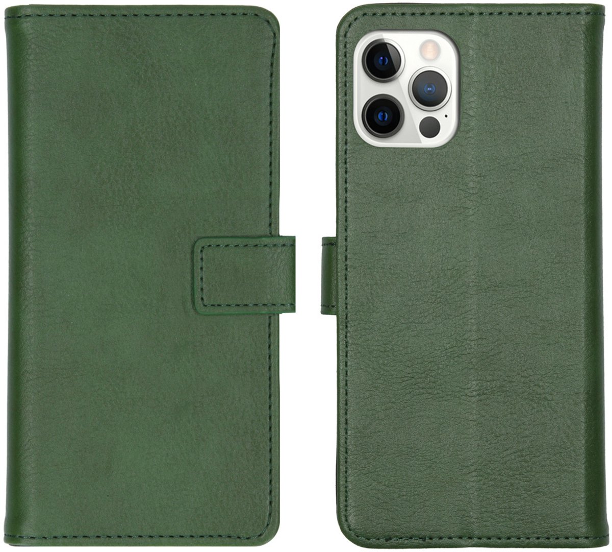 imoshion Hoesje - Geschikt voor Apple iPhone 12 Pro / 12 - Luxe Bookcase - Groen