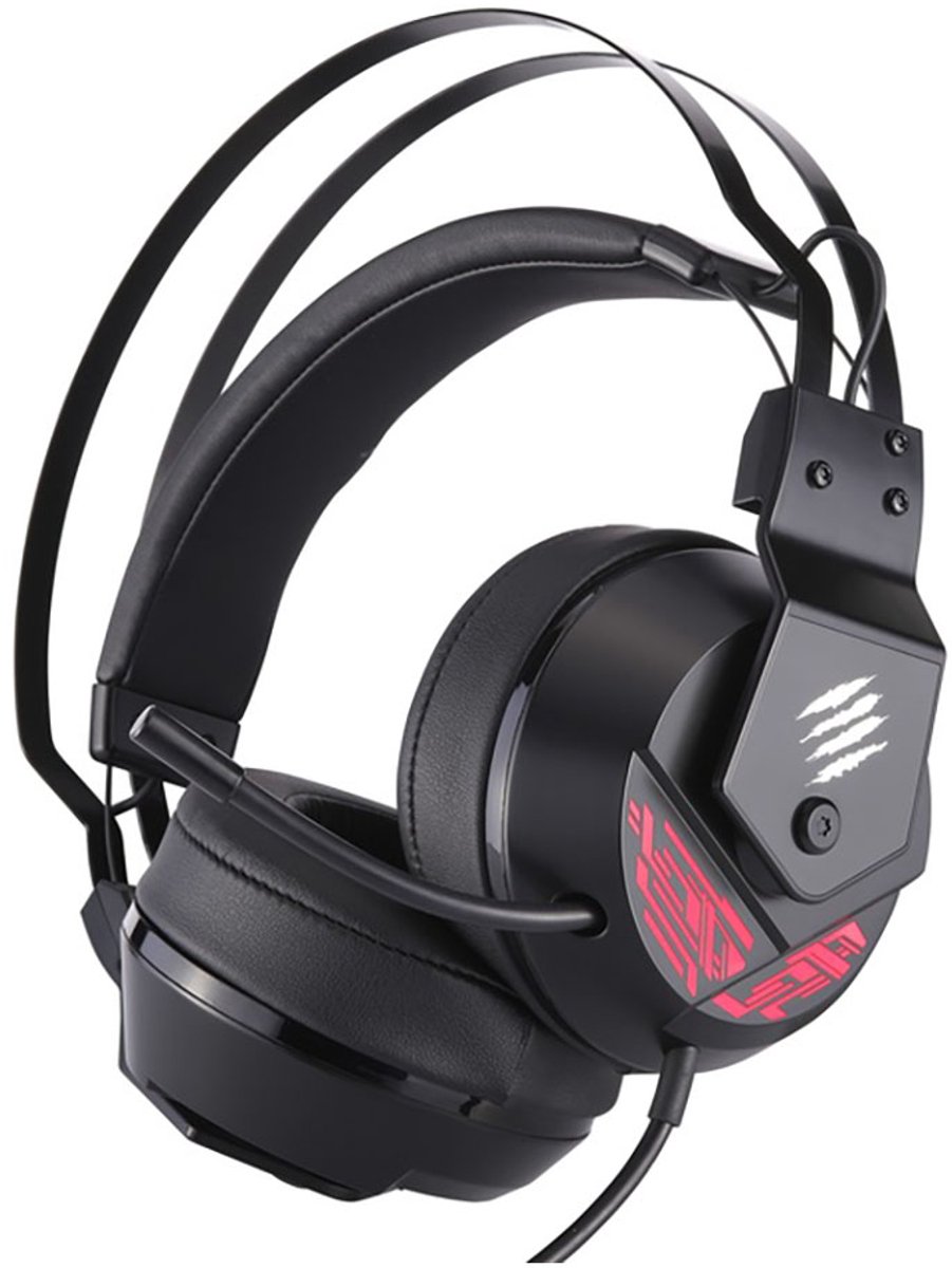 Mad Catz, Bedrade gamer USB Headset met 7.1 Surround Sound voor PC met microfoon, Zwart