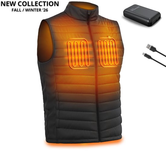 Gilet chauffant Magnetar Heat LAVA - Avec batterie externe 13 000 mAh - Zwart - Homme et Femme