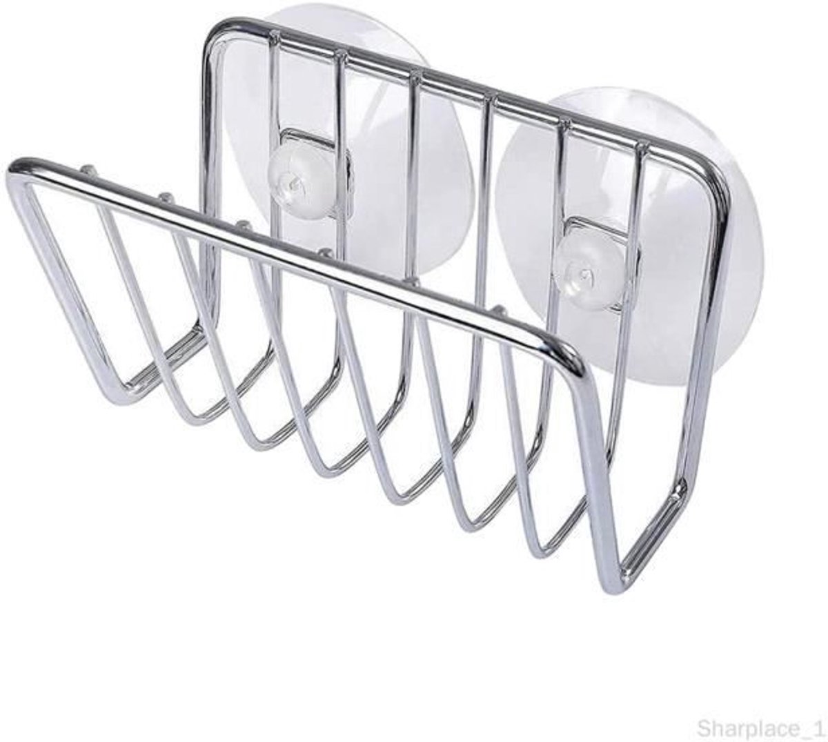 TuseRxln Sponshouder - Houders Voor Spons - Compact Model Met Sterke Zuignap - 1 Stuk - Keuken En Badkamer Zilver