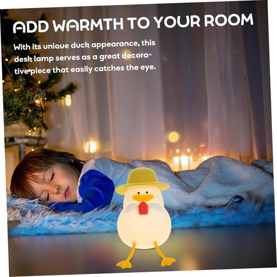 LED-nachtlampje, warm licht, nachtlampje voor naast het bed voor jongens en meisjes, in de vorm van een cola-eendje, 3 lichtstanden, oplaadbaar via USB, gaat direct aan met een tikje, 12,6*9,6*8,8 cm van Merkloos — afbeelding 4