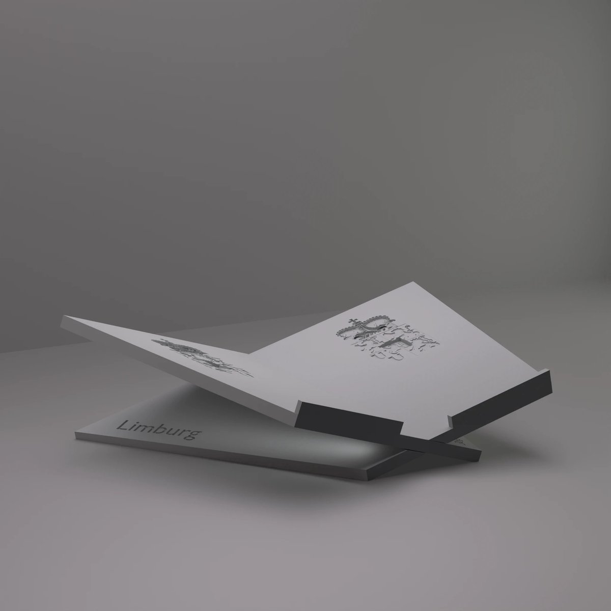 3d-gezellig Boekenstandaard Limburg - Boekensteun - Boekenhouder - Book Holder - 37*25*10 cm - Grijs - 100% gerecycled PLA (bioplastic)