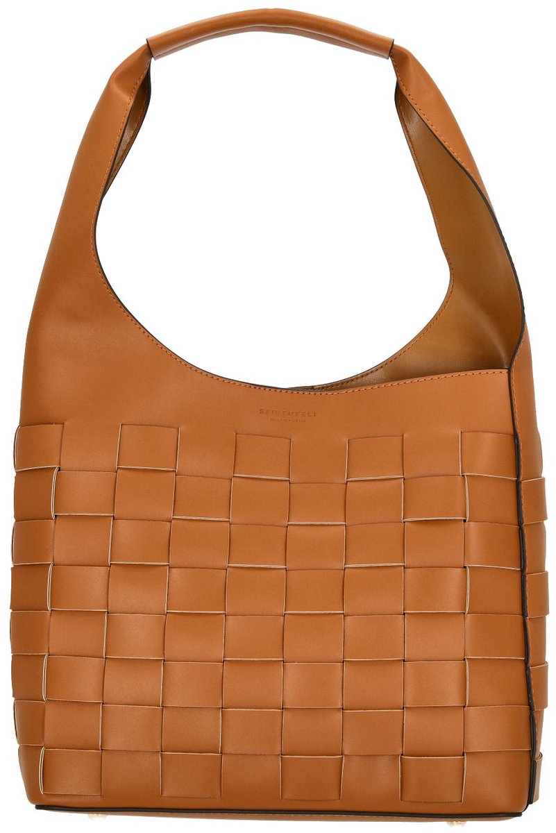 SEIDENFELT MANUFAKTUR Schoudertas SFM204 Hobo Caramel / Gold Bruine