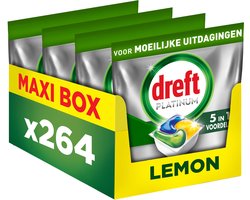 Dreft Platinum Vaatwastabletten Citroen - Moeilijke Uitdagingen - Vettig Filter - 4 x 66 stuks