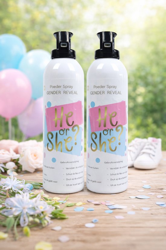 Pack économique 2 pièces par Alejna - Gender Reveal Powder Spray rose 300g - Mini extincteur - Gender Reveal - Garçon ou Fille
