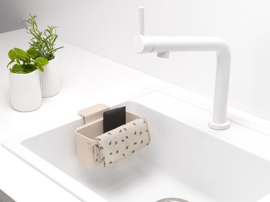 Organisateur d'Évier Brabantia SinkSide - avec Porte-Torchon - Beige Doux