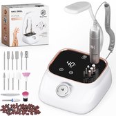 Beeperfect® Elektrische Nagelvijl Desktop Edition - Nagelfrees - Manicure en Pedicure set - Met LED Lamp - 40.000RPM - Draadloos & Oplaadbaar - 11 Bitjes 3 Accessoires & 56 Schuurrolletjes - Rose Goud