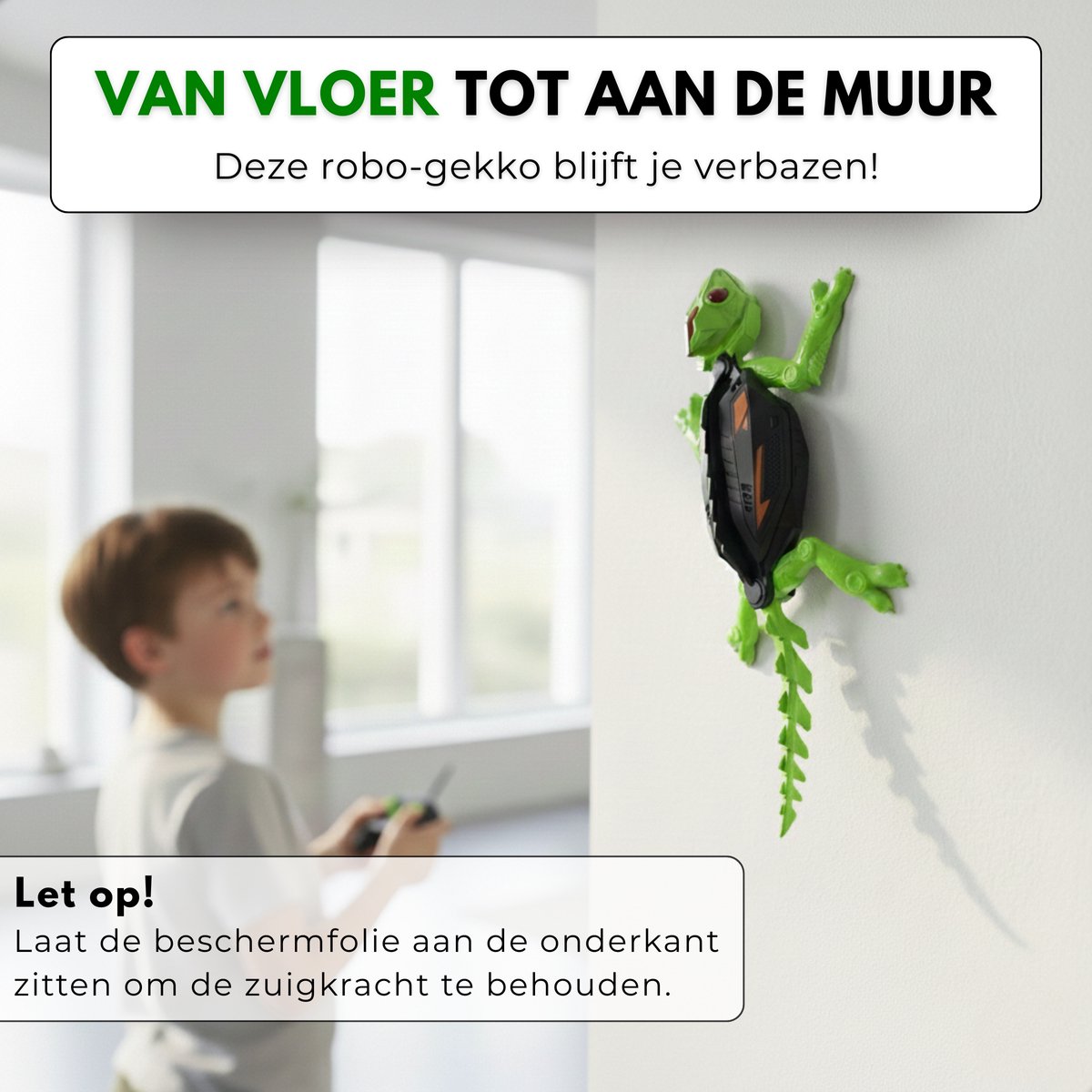 Boncy® Bestuurbare RC Auto - Robot Speelgoed Binnen - Muurklimmende Gekko - Bestuurbaar Dino Car - Afstandbestuurbaar Dinosaurus Speelgoed voor Jongens & Meisjes - Kinderspeelgoed 3 4 5 6 8 10 + Jaar - Kinder Peuter Spellen Cadeau Kind — afbeelding 2