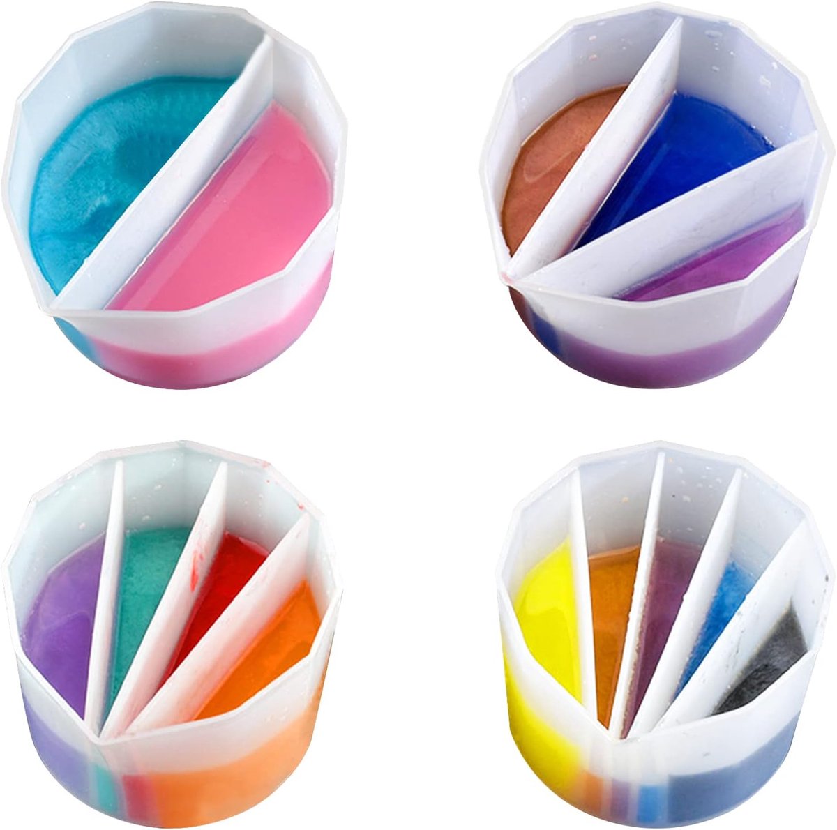 longziming - Siliconen Giettool - Fluid Art Hulpmiddel - Multifunctioneel Voor Acryl Gieten En Epoxy Kunst - 4 Stuks - Voor Doe-Het-Zelfs En Schilderkunstenaars - 2/3/4/5