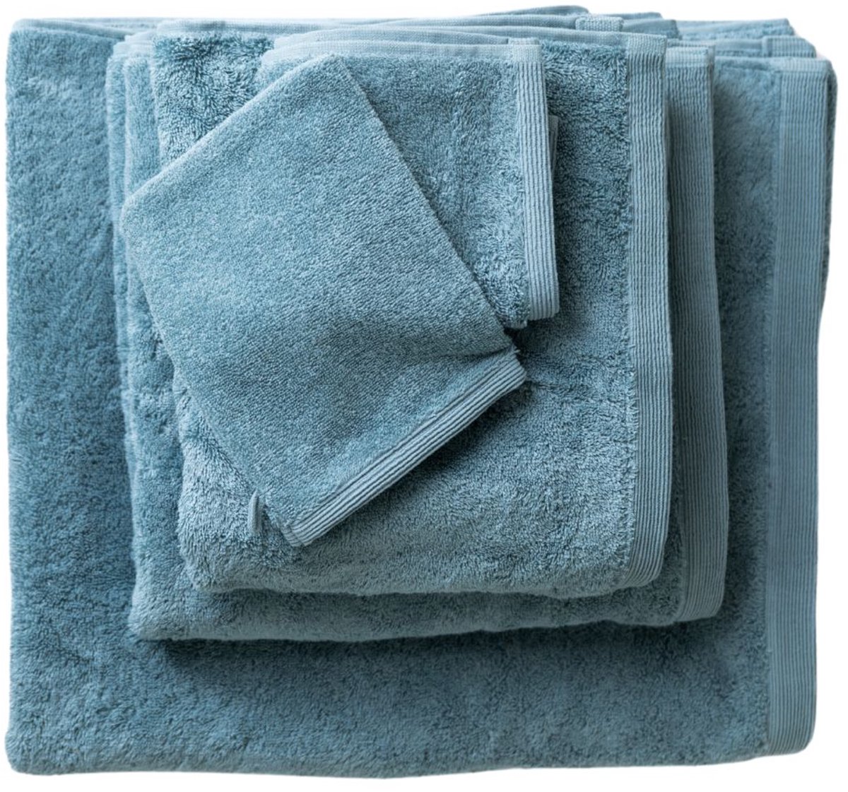 Linolux Washand Home Mineral Blue – Set van 6 – 100% Katoen – 580 g/m² – Zacht & Absorberend