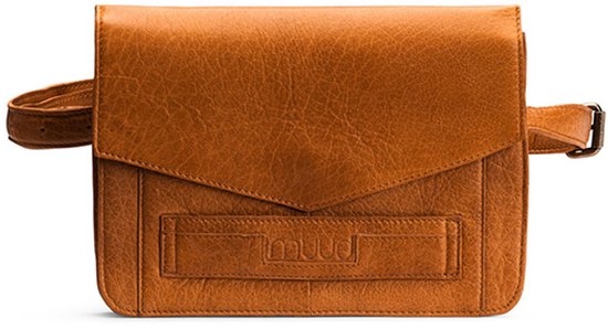 MUUD - Cheri - Luxe handgemaakte lederen handtas - Whisky