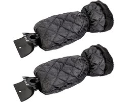 2 stuks IJskrabber auto met handschoen - Ruitenkrabber - Sneeuwkrabber - Krabber Auto - Auto accessoires - Ergonomsich Design - Kut kou - Rood