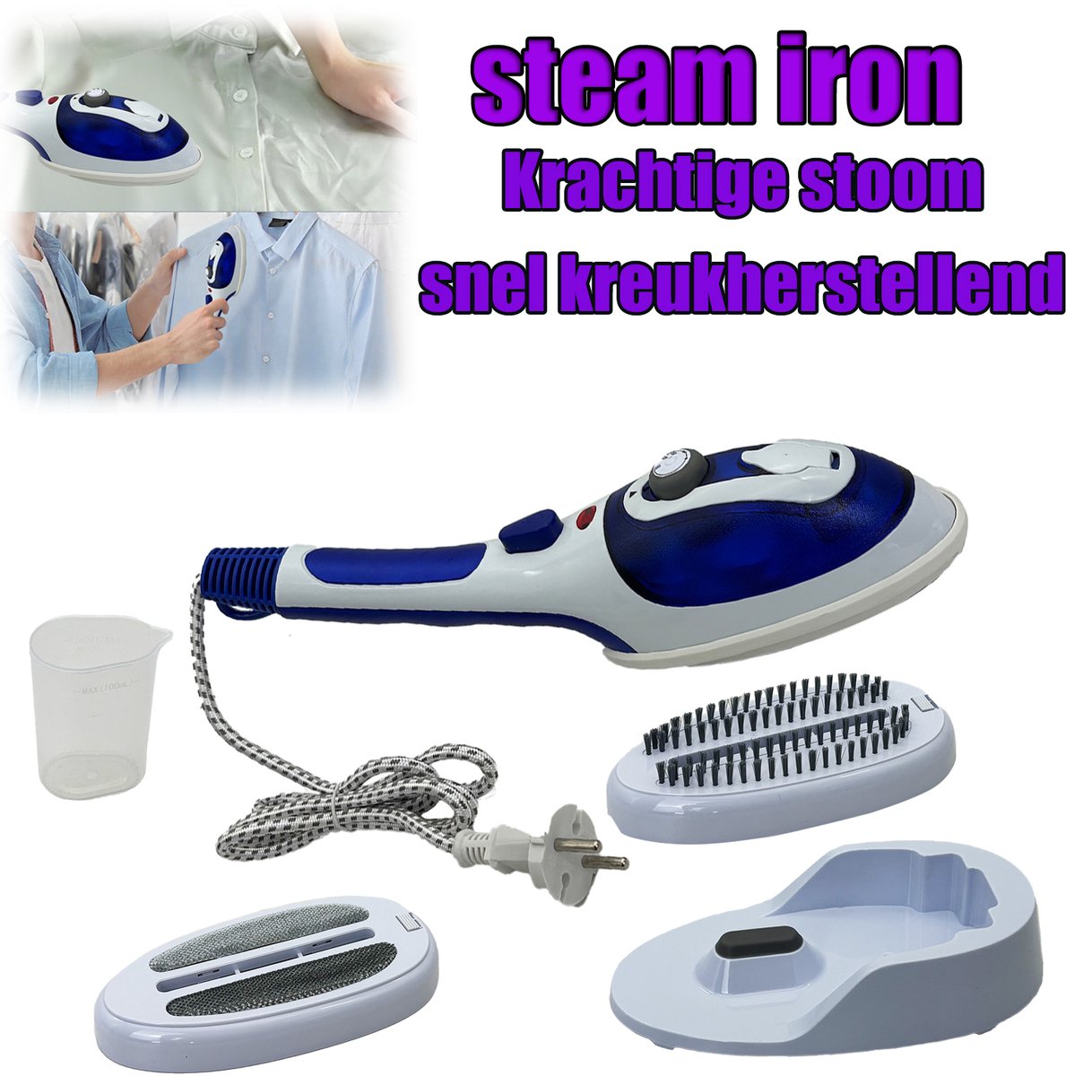 Supreme Stoomstrijkijzer, Keramische zool, 140g Stoomstoot, 30g Continue stoom, Anti-kalk & Anti-druppelfunctie, Snoer, Auto-uitschakeling, 2000W