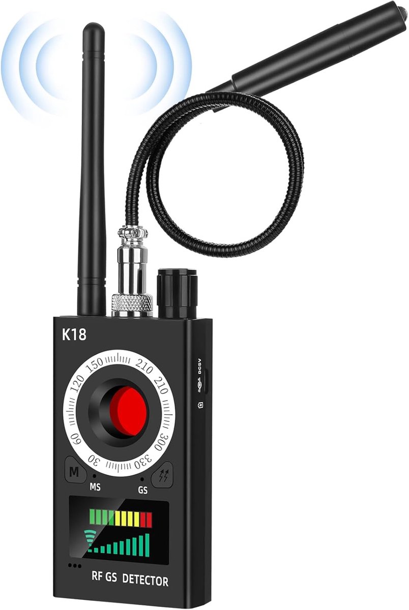 Wanzen Detector - Detectie Verborgen Camera - Zoeker GPS Tracker - Detectie Afluisterapparatuur - K18 RF Signaal Scanner voor Hotel, Kantoor, Thuis
