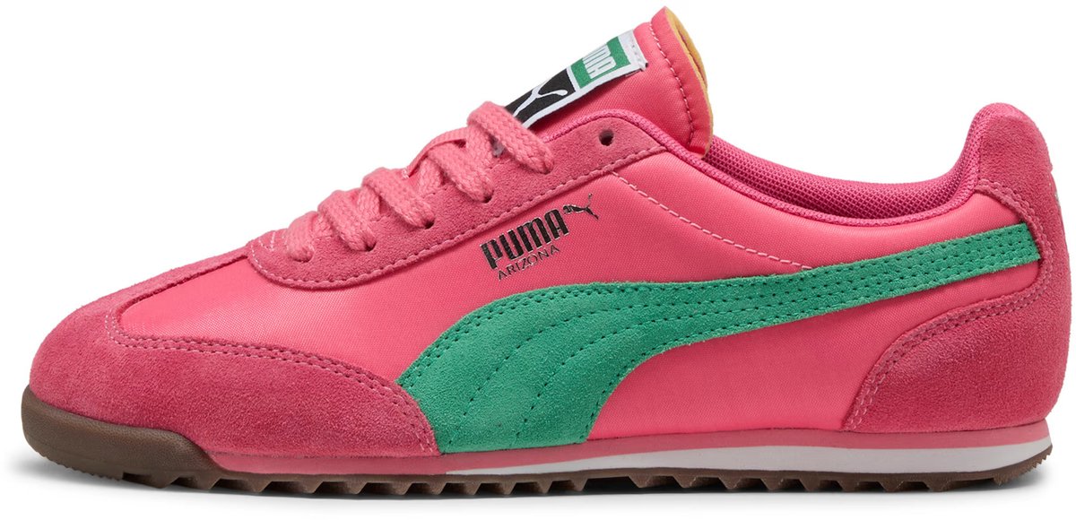 Lage sneakers van leer en nylon model Arizona Groen
