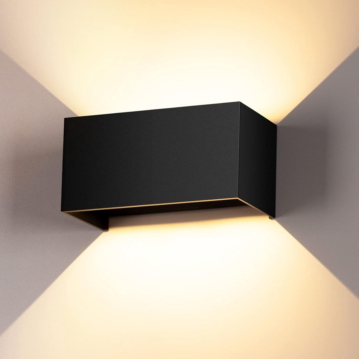 LED Wandlamp Binnen en Buiten Zwart 24W IP65 - Op en Neer Richtbaar Warmwit Licht 3000K