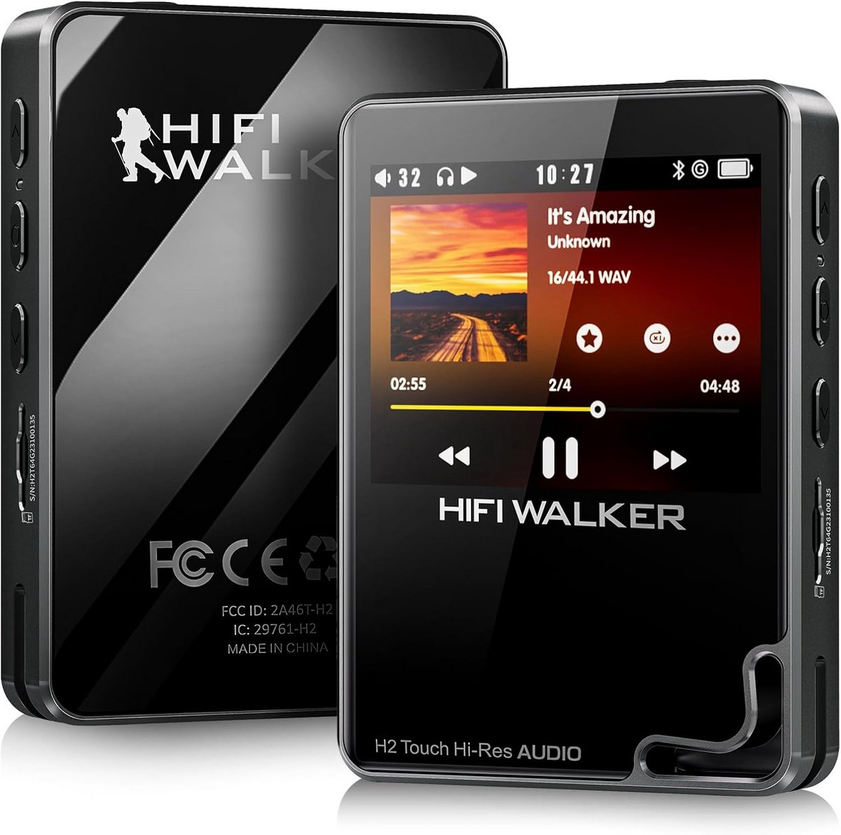Hi-Res MP3 Speler met 128 GB, Touchscreen, Bluetooth 5.2 en FLAC Ondersteuning