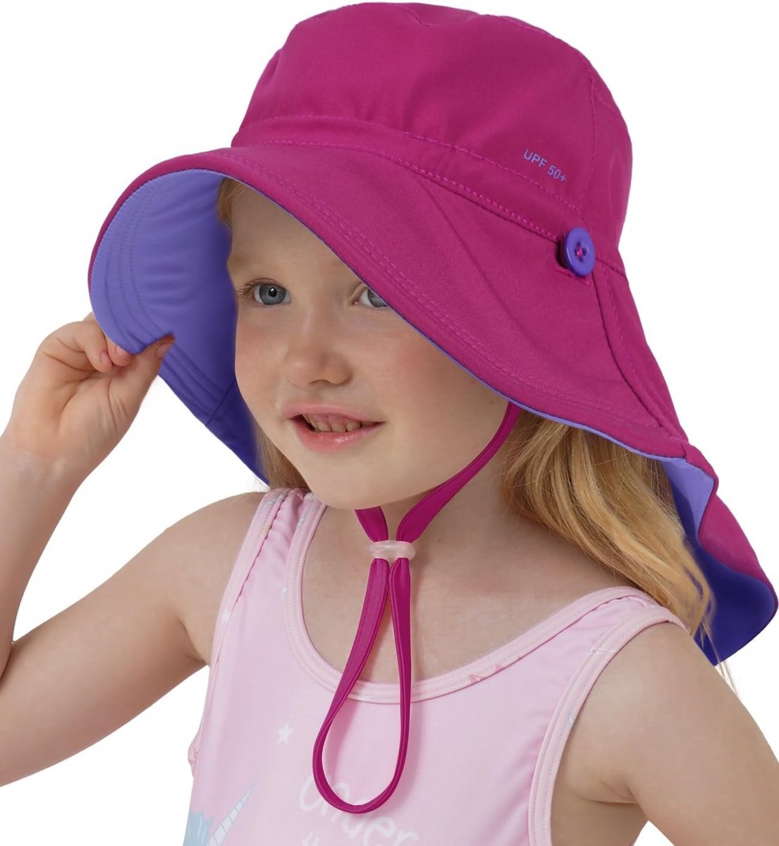 Zonnehoed voor Peuters en Kinderen met UPF 50+ UV-bescherming, Brede Rand en Nekflap