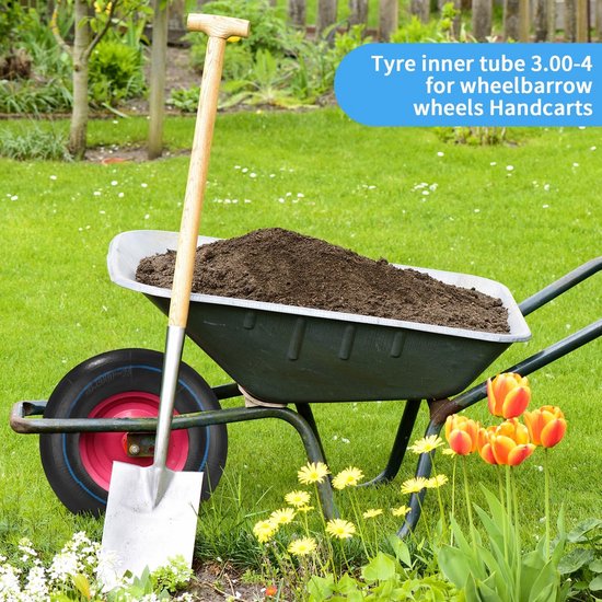 2x Binnenband 3.00-4 voor Kruiwagen en Handwagen (260x85 mm) met Hoekventiel van Merkloos	 — afbeelding 3