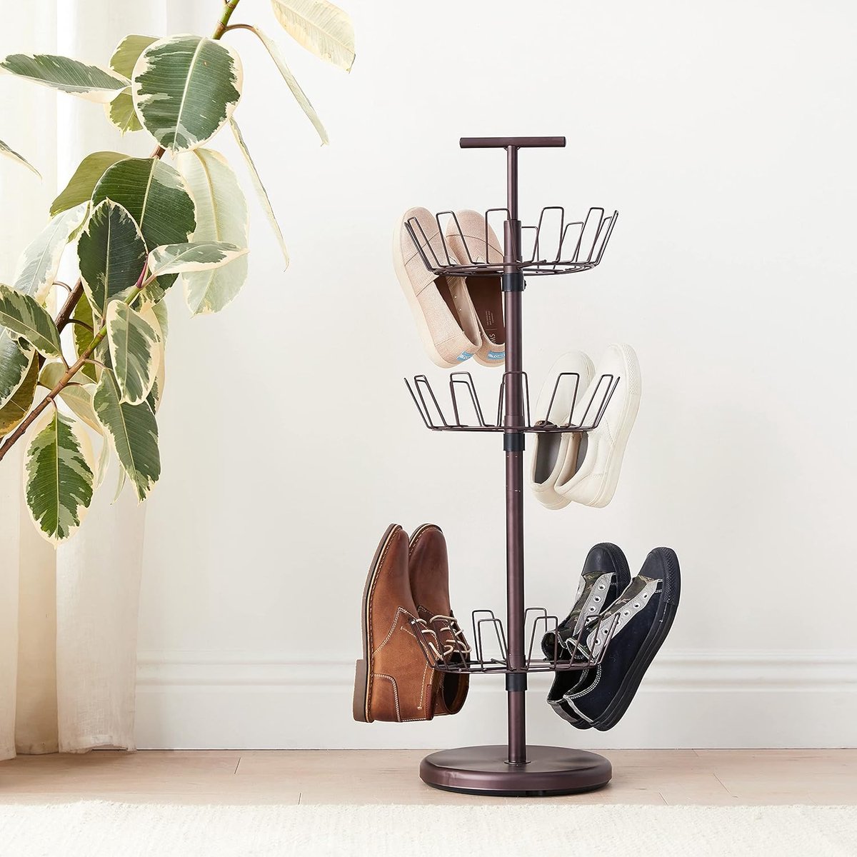 Candala 3-tier Boom Schoenenrek met draaihandvat, brons