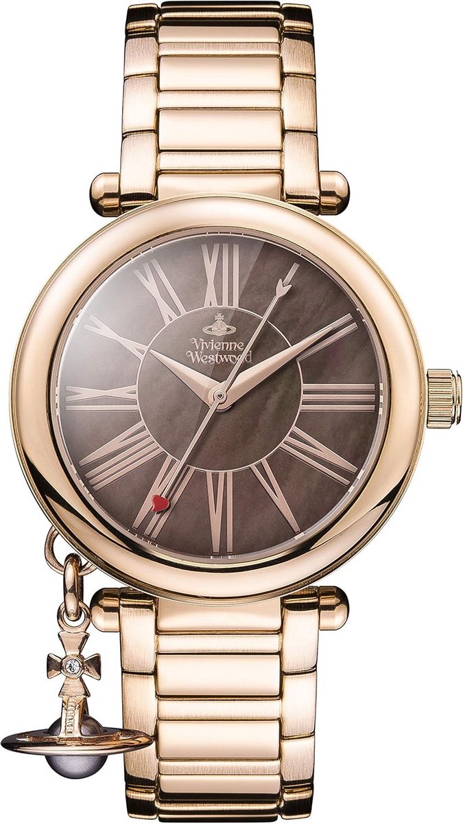 Dameshorloge Rose Goud met Bruine Paremoermoederschijf - 32mm