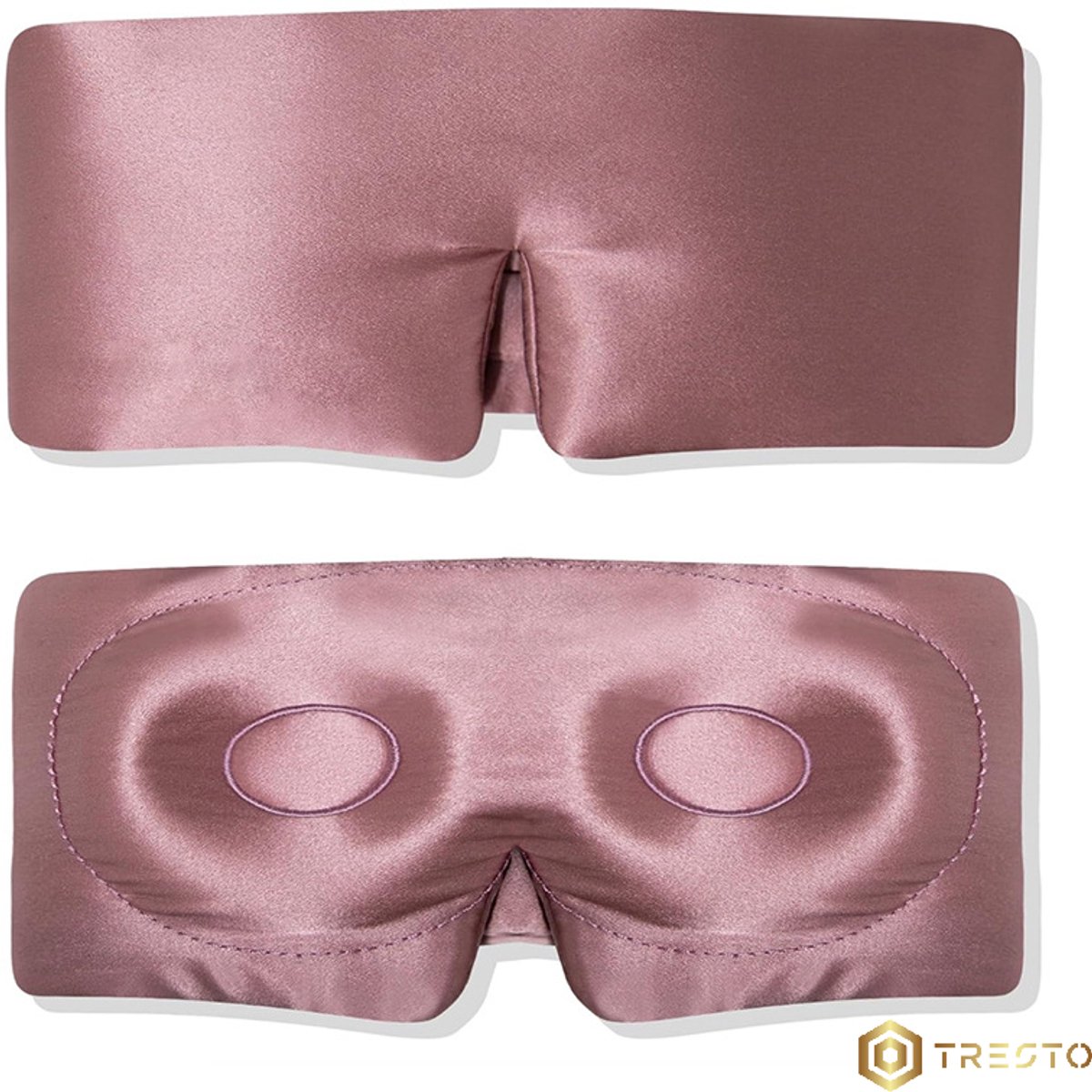 TRESTO - Premium Zijden Slaapmasker 3D – Geen Druk op de Ogen – 100% Verduisterend – Ultrazacht Moerbeizijde – Roze