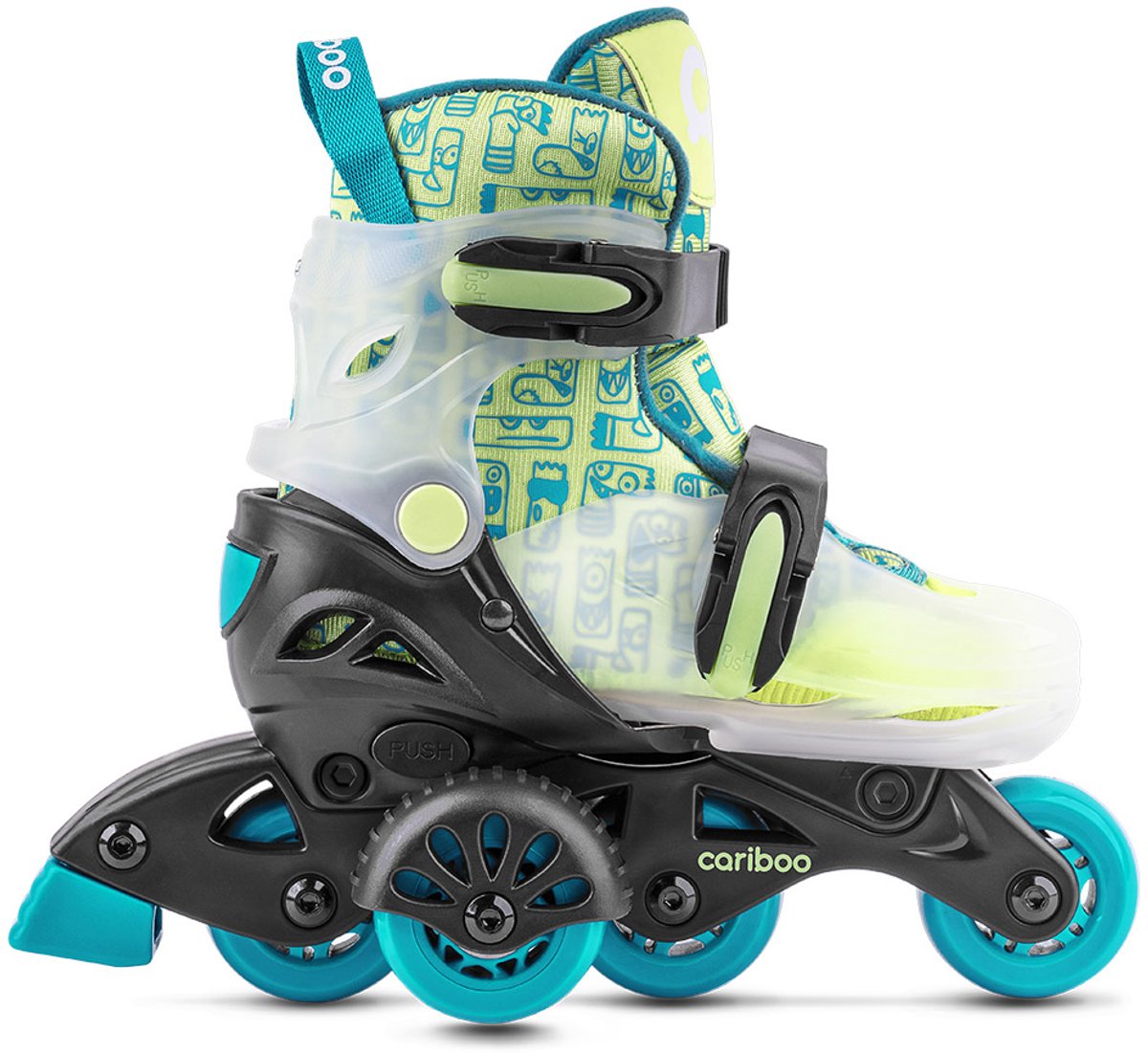 Cariboo Step 1 Kinderrollers voor Jongens en Meisjes Softboot Clipsuiting Verstelbare Groen