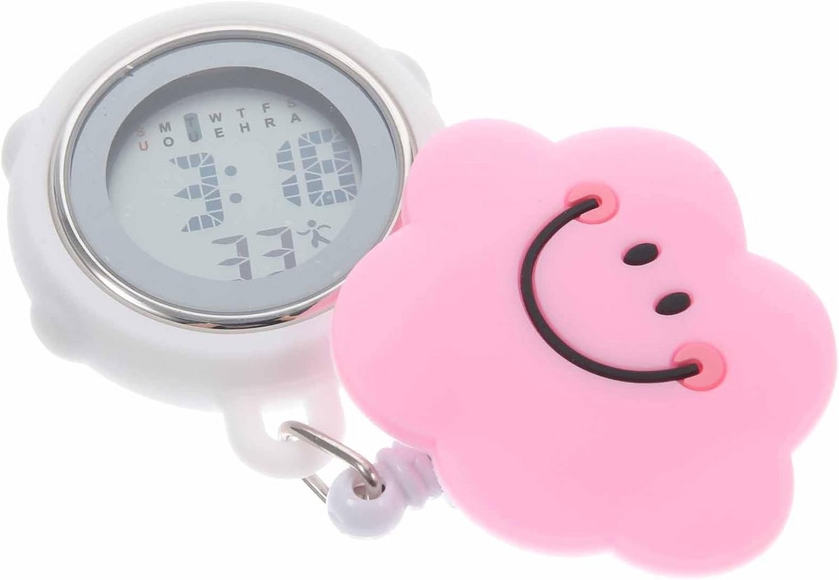 Clip-on Zakhorloge voor Veiligheidspeld met Digitaal Display voor Zorgprofessionals