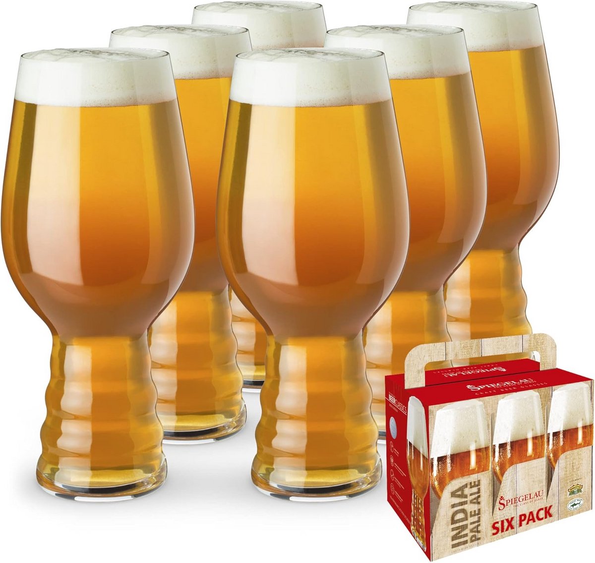 Set van 6 IPA Bierglazen 550 ml Kristalhelder en Vaatwasmachinebestendig