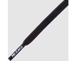 Mr. Lacy - Schoenveter - Flexies - Plat - Zwart  - Elastische veters - Lengte 110 cm