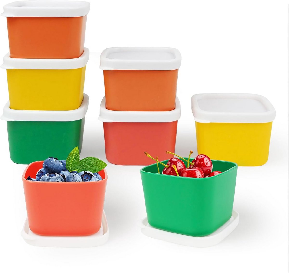 8 Vershouddozen Set met Deksel - Bewaarboxen voor Voedsel
