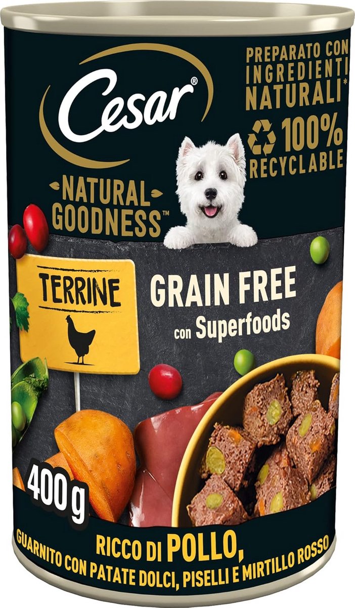 Hondenvoer Natvoer met Kip en Groenten – 6x400g Natuurlijke Maaltijd voor Volwassen Honden
