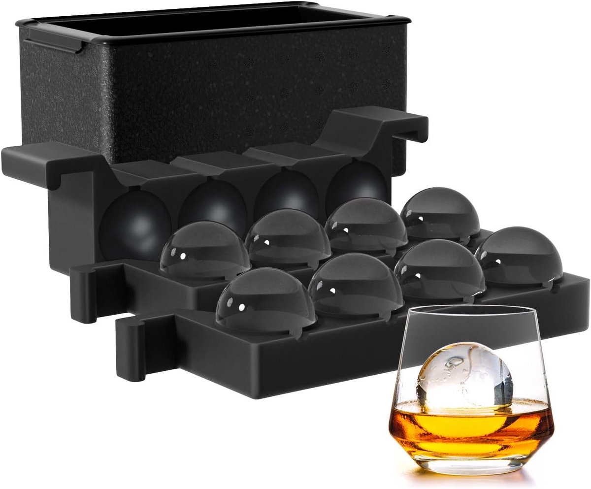 Grote Transparante IJsvorm voor Whiskey en Cocktails - Rond IJsemmer voor langzaam smeltend ijs