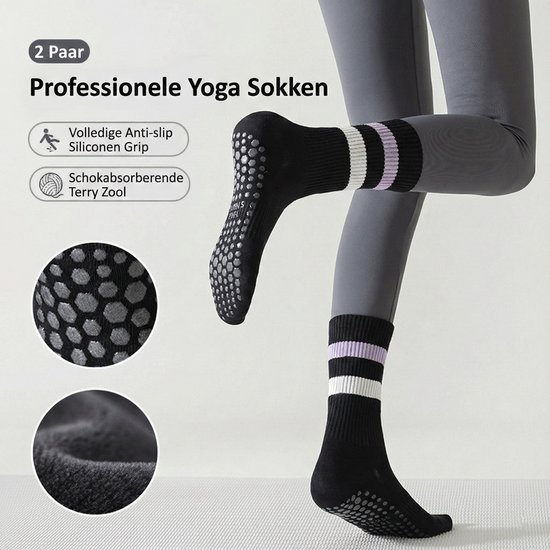 Professionele Yogasokken Dames-5 Paar-Antibacterieel-Antislip-Maat 36-42-Multi Kleuren van Merkloos — afbeelding 5