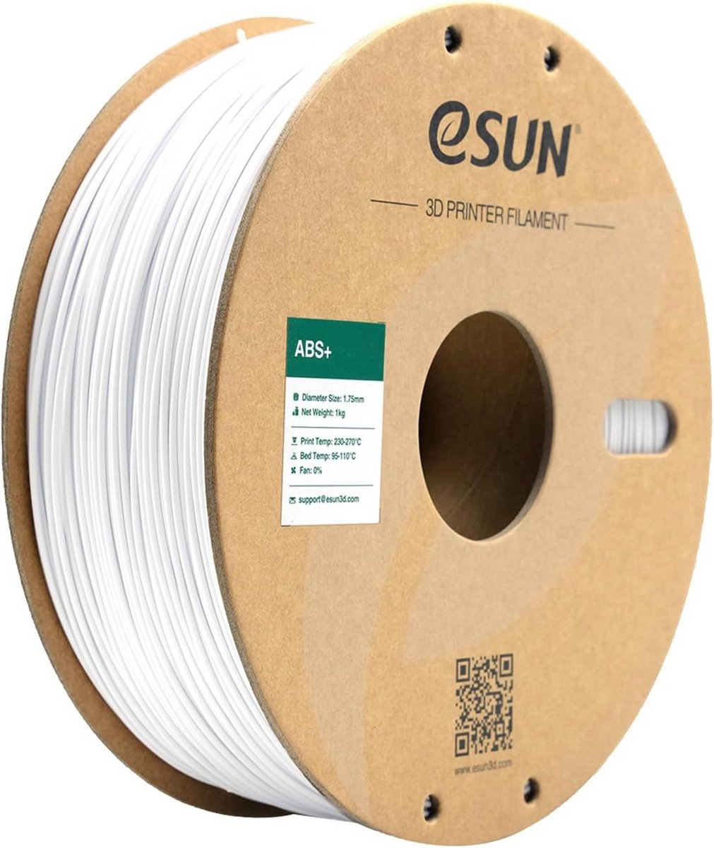 ABS+ 3D Printer Filament 1.75mm Wit - 1KG Spoel voor FDM Printers