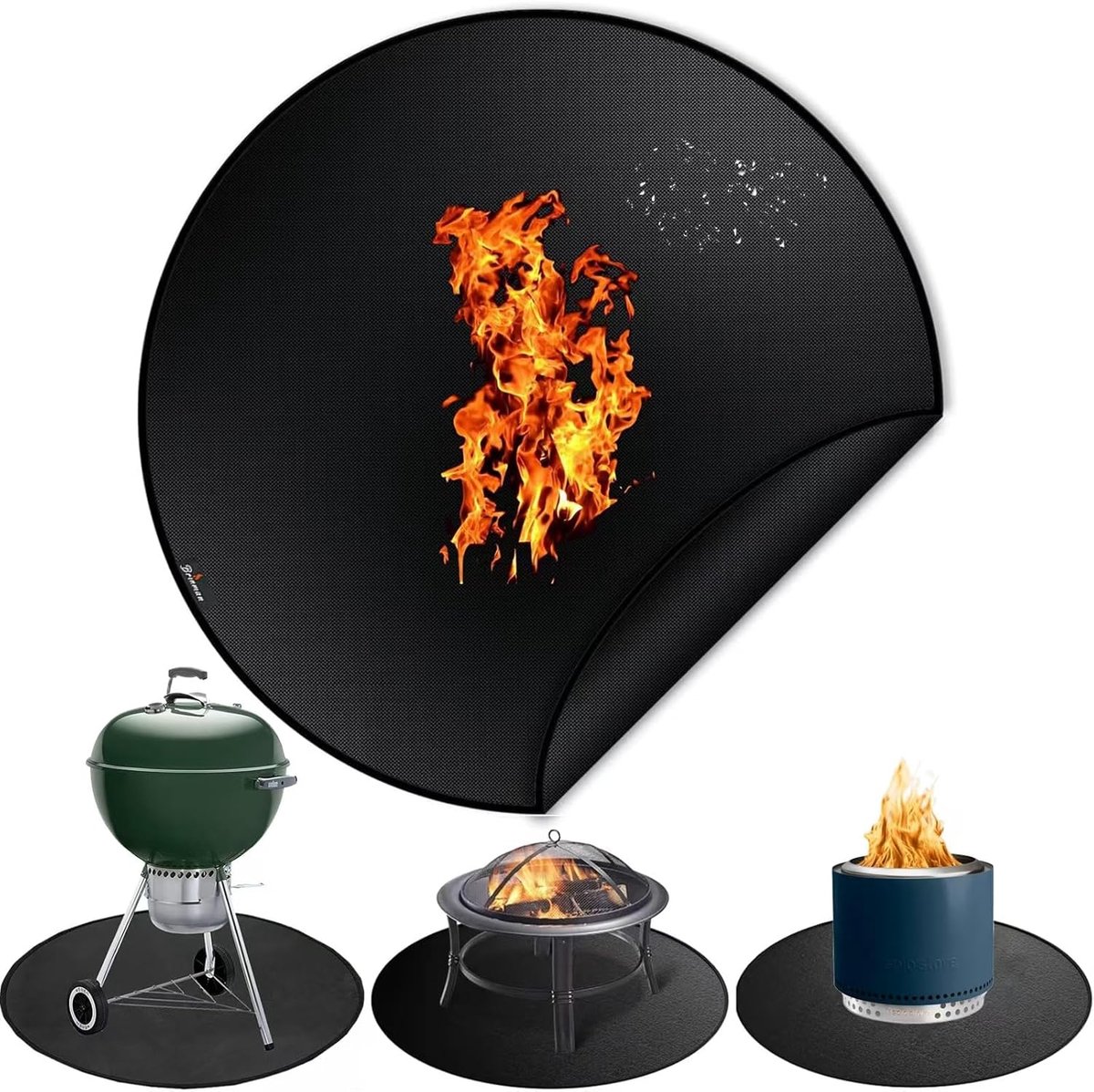 40" Vuurplaatsmat voor Solo Stove Bonfire - Ronde Vuurvaste Vuurplaatsmatten voor onder Vuurplaats - Campingkachelmat voor Solo Stove Accessoires - Draagbare Mat voor onder Grill voor Buitengrill - Terras Dekbeschermer BBQ Mat