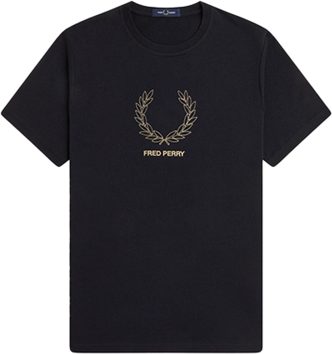 Fred Perry Outline Laurel Wreath T-Shirt Zwart