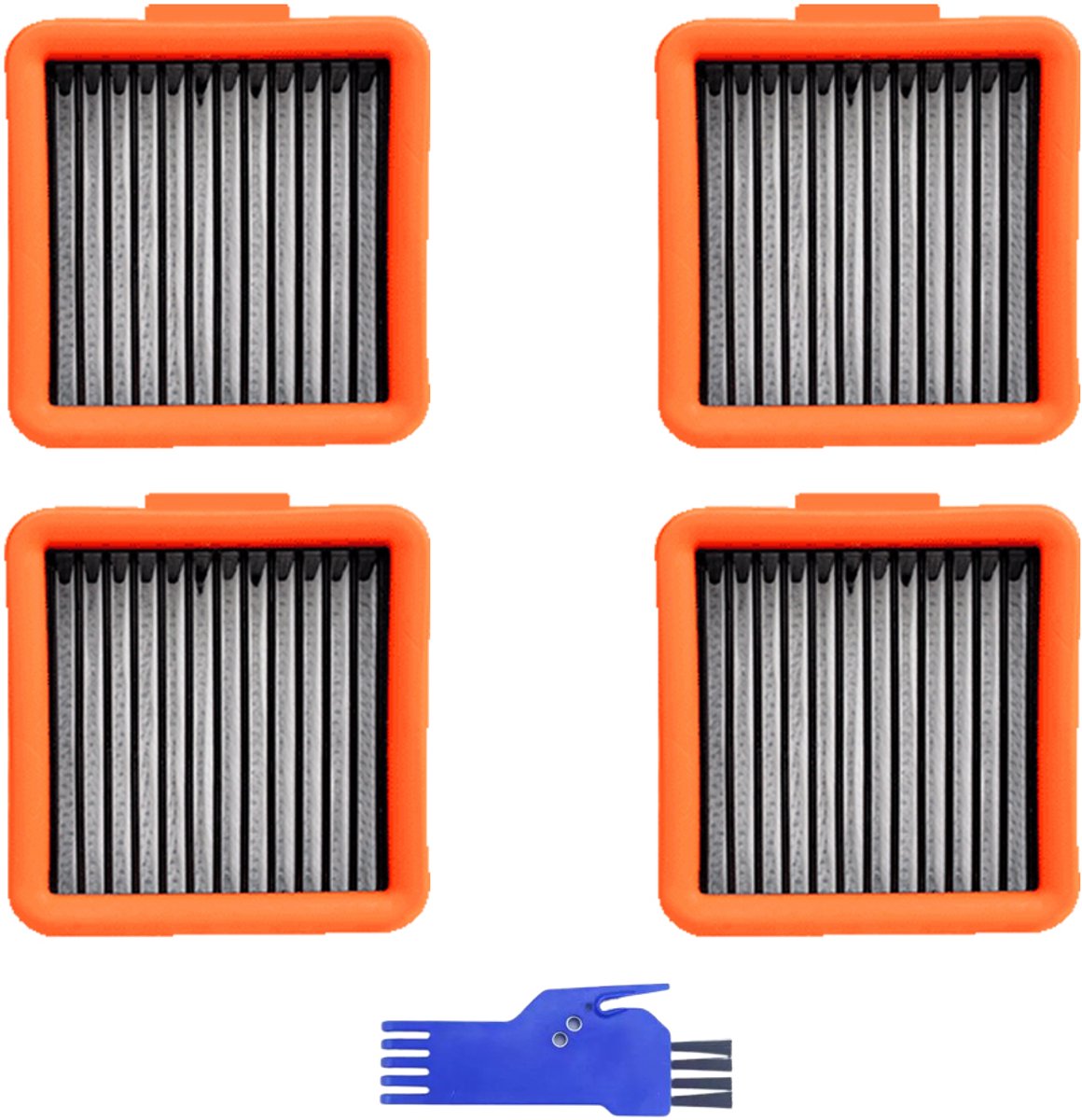 4 STUKS HEPA filter - geschikt voor UWANT D100 - D100 PLUS - D100 PRO - V8 & V10 - D5 - D5 PRO - A60 - A100 - A558 - voor robotstofzuiger - 62*57*29mm - met reinigingsborstel