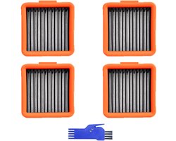 4 STUKS HEPA filter - geschikt voor UWANT D100 - D100 PLUS - D100 PRO - V8 & V10 - D5 - D5 PRO - A60 - A100 - A558 - voor robotstofzuiger - 62*57*29mm - met reinigingsborstel