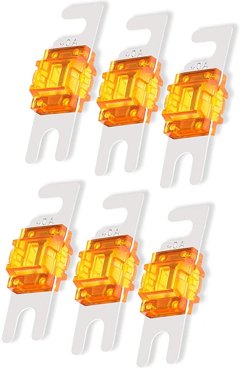 6x Mini ANL Zekeringen 40A - Zekeringhouders voor Auto, Marine en Audio Systemen