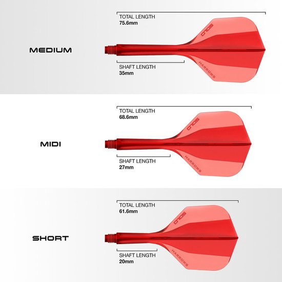 Harrows Solo Red NO6 - Dart Flights van Harrows — afbeelding 5