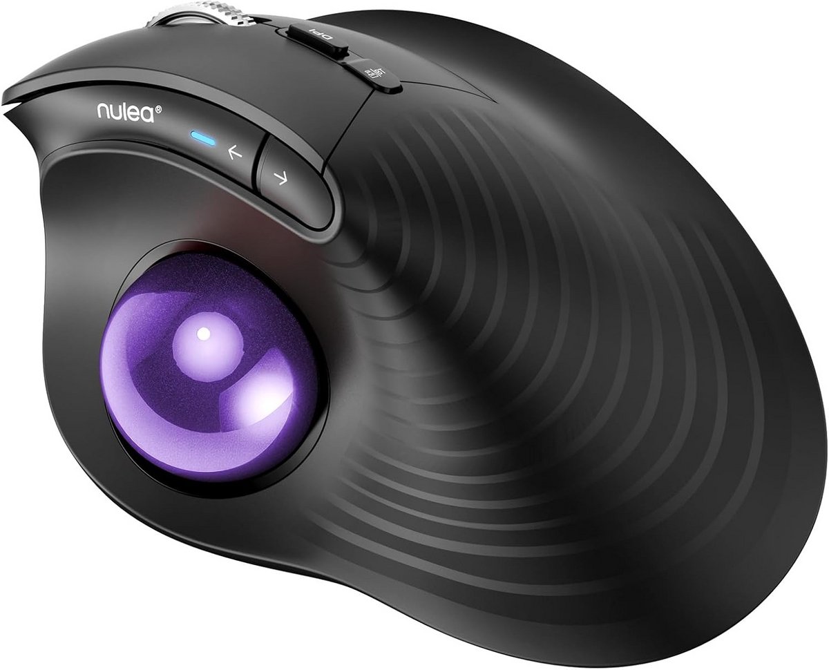 Ergonomische Draadloze Trackball Muis met Duimbediening, Oplaadbaar voor PC/Laptop/Mac