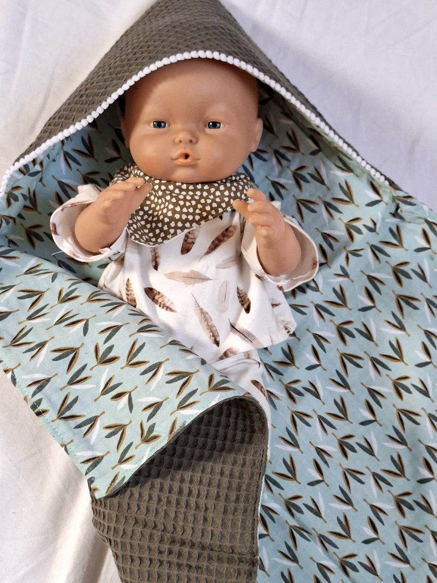 Oogappel Pop Blaadjes Poppenomslagdoek Wikkeldoek Omslagdoek Pop-Groen