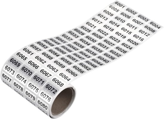 100 PCS Cijfers Stickers, Ronde Zelfklevende Stickers, Zelfklevende Genummerde Etiketten, Sterke Kleverigheid, für Inventarismarkering, Nummersortering