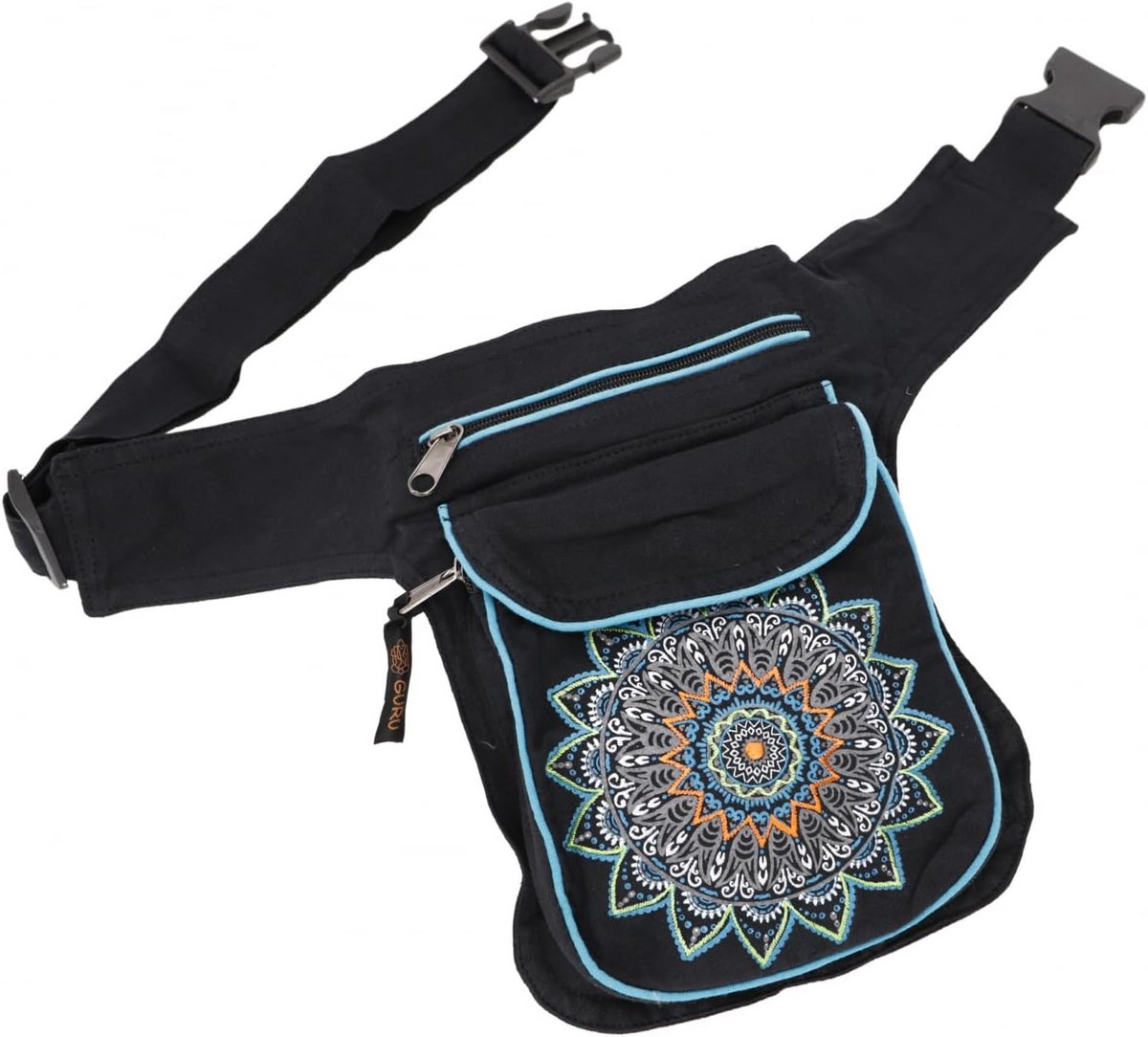 Stoffen Heuptas Mandala Sidebag Goa Tas 100% Katoen Verstelbare Zwart/Rood